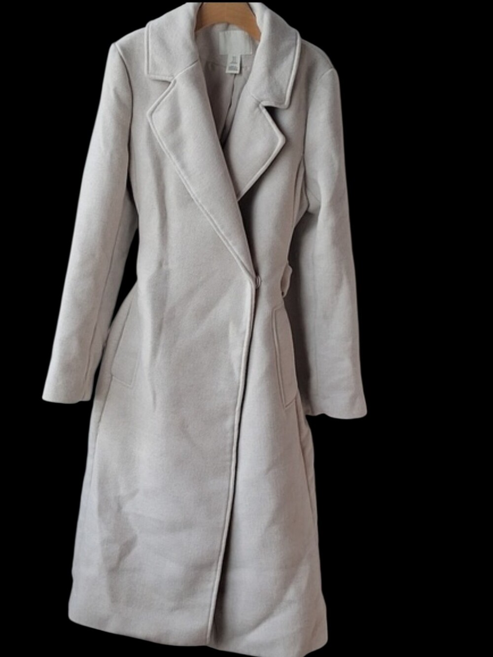 H&M Off-White Textured Coat Size XS